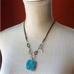 Silpada | Aqua Grace Howlett Necklace with Silver Accents